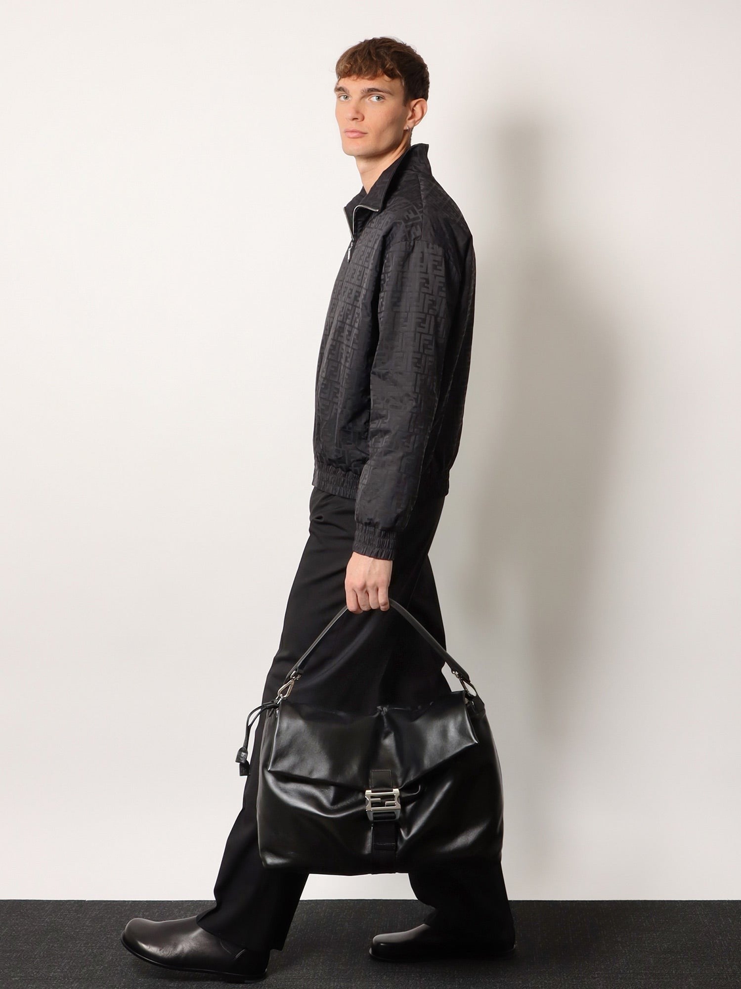 Fendi Flux Maxi Messenger leather crossbody bag