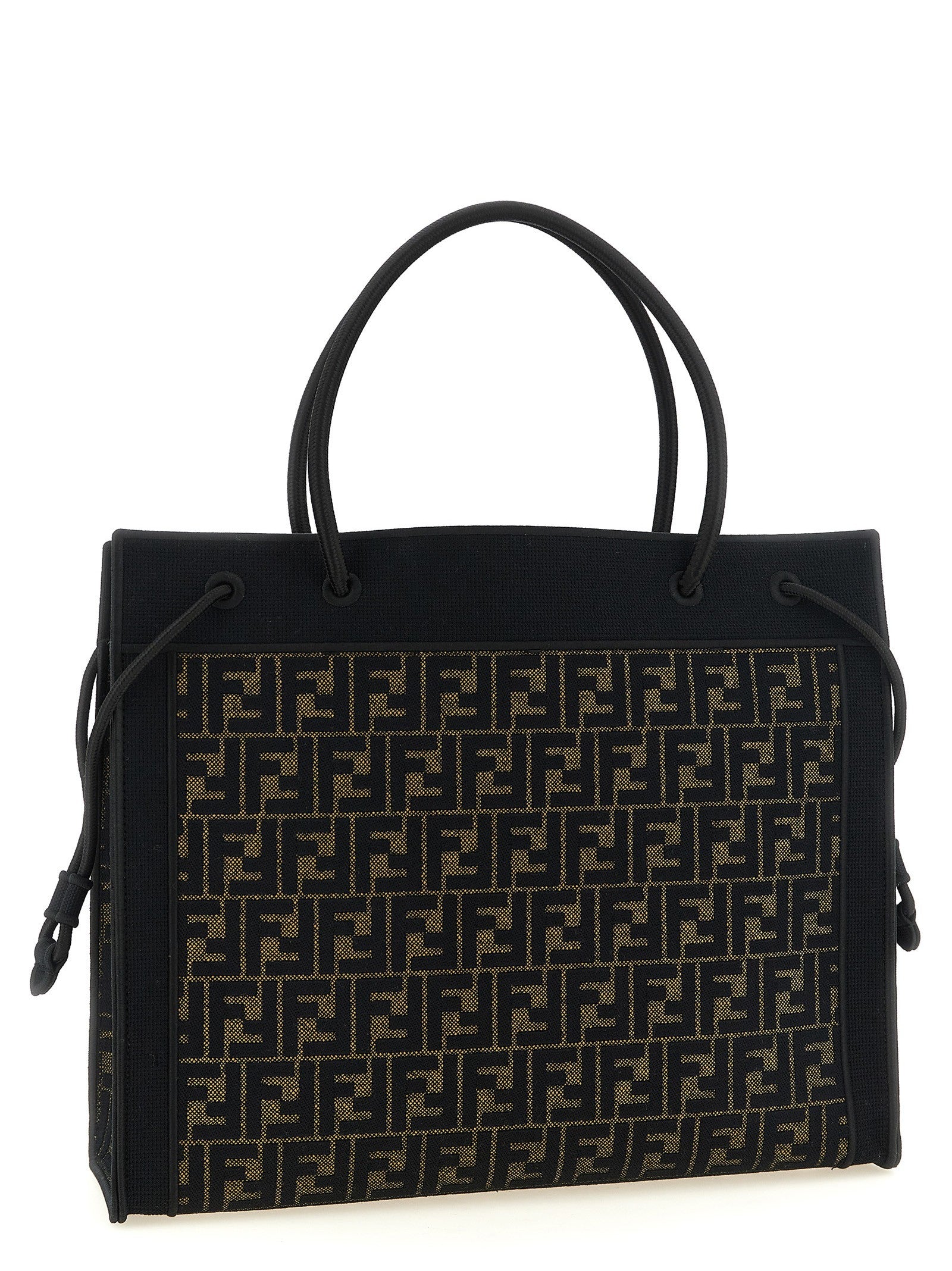 Fendi Magic Shopper bag in FF fabric with embroidered logo on the front