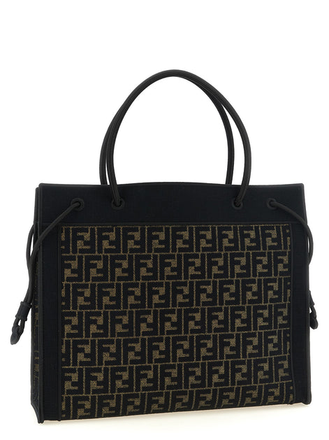 Fendi Magic Shopper bag in FF fabric with embroidered logo on the front