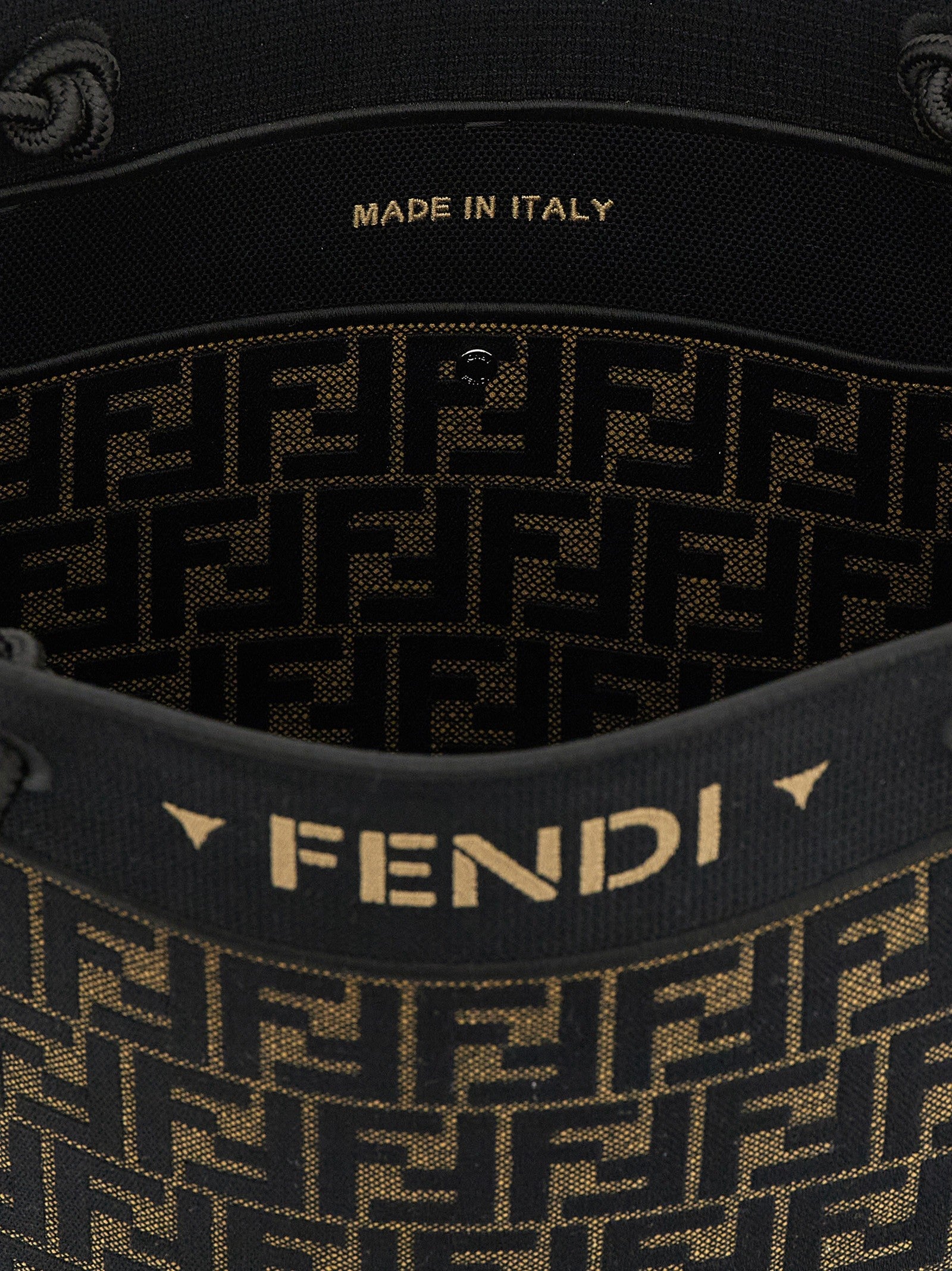 Fendi Magic Shopper bag in FF fabric with embroidered logo on the front