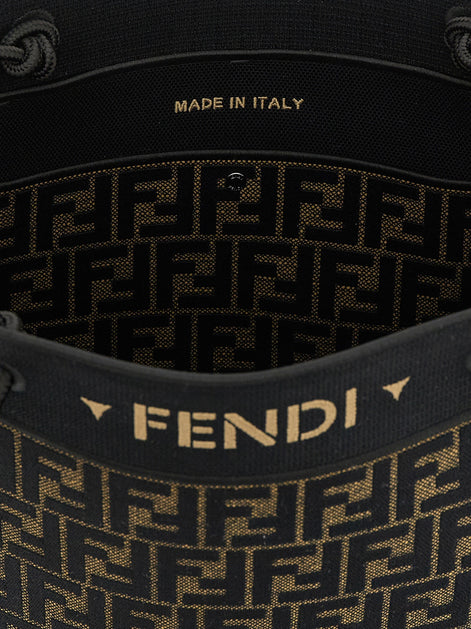 Fendi Magic Shopper bag in FF fabric with embroidered logo on the front