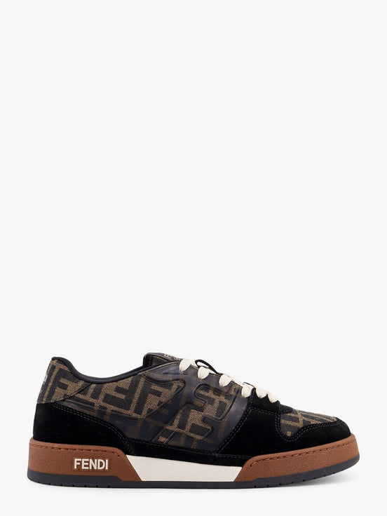 Fendi Match FF jacquard and suede sneakers