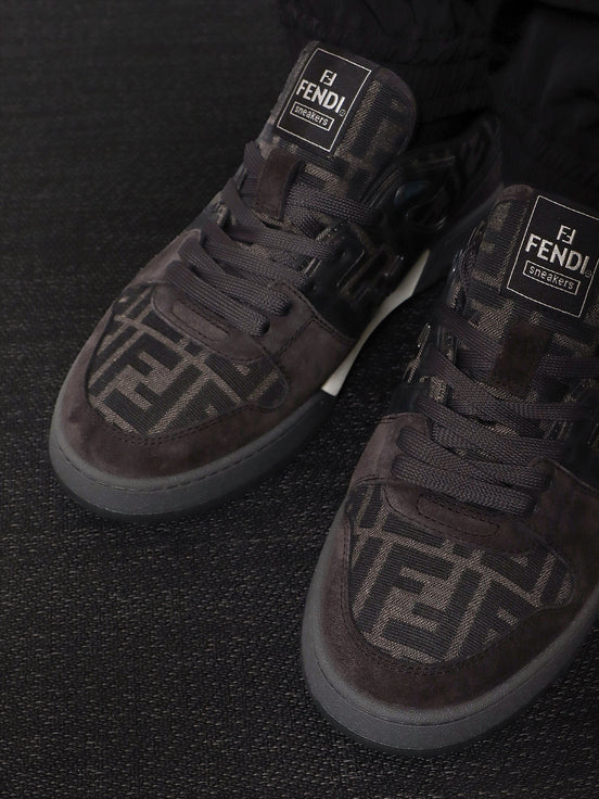 Fendi Match sneakers in FF jacquard fabric and suede