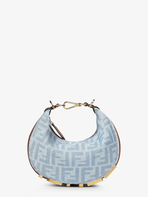 Fendigraphy Mini denim handbag with all-over FF logo