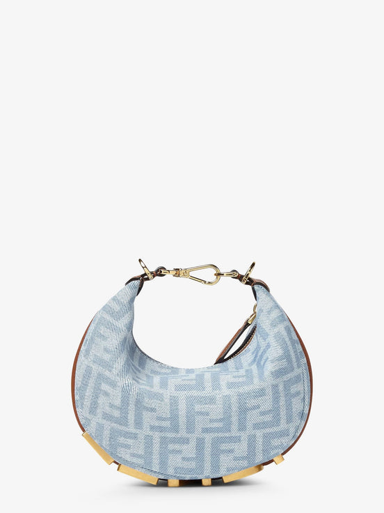Fendigraphy Mini denim handbag with all-over FF logo