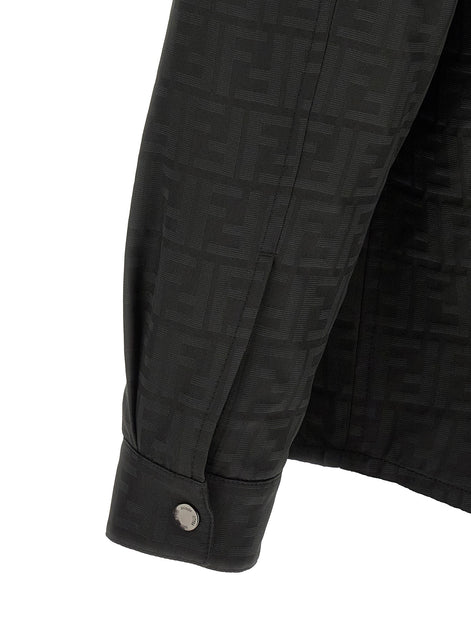 Fendi Black FF Zucca jacquard nylon blouson