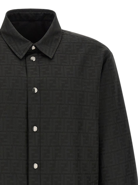 Fendi Black FF Zucca jacquard nylon blouson