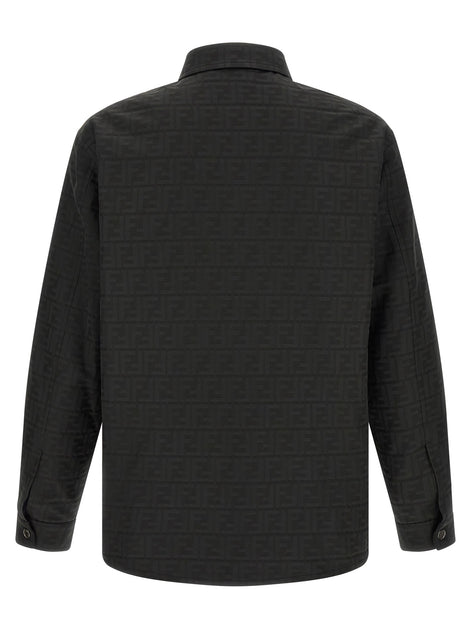 Fendi Black FF Zucca jacquard nylon blouson