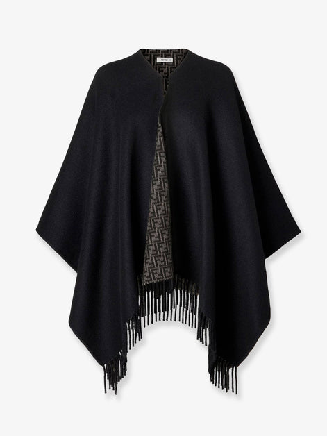 FF pumpkin wool and cashmere cape