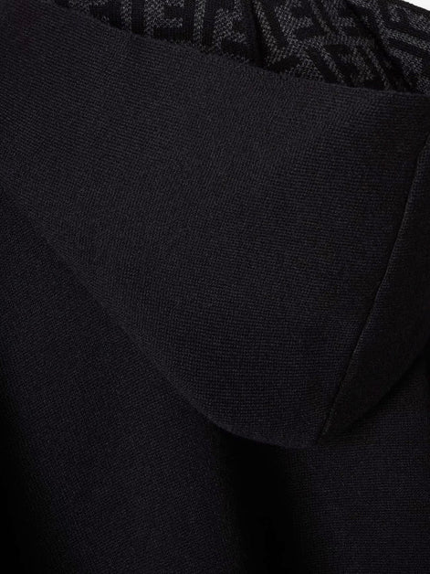 Fendi FF Zucca black and grey cashmere poncho