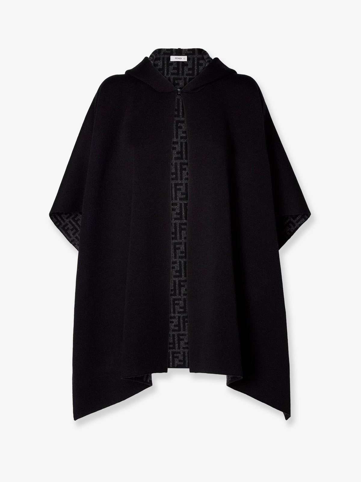 FF Zucca black and grey cashmere poncho