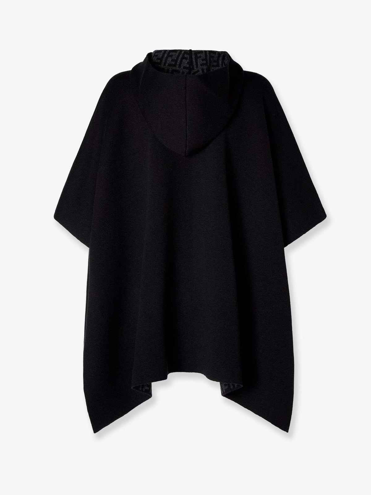 Fendi FF Zucca black and grey cashmere poncho