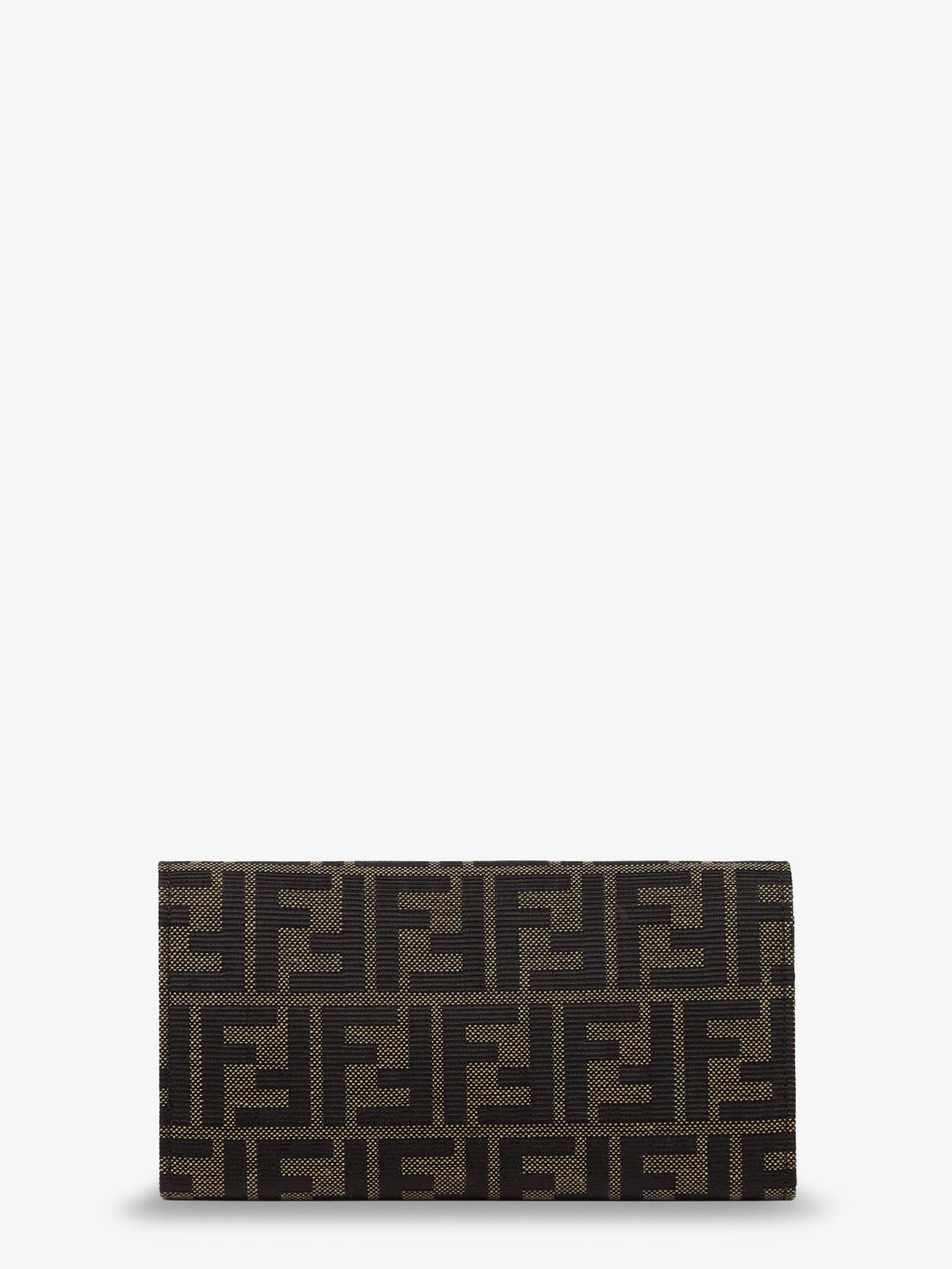 Fendi FF Zucca Fabric Continental Wallet with Chain Tube