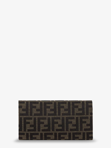 Fendi FF Zucca Fabric Continental Wallet with Chain Tube