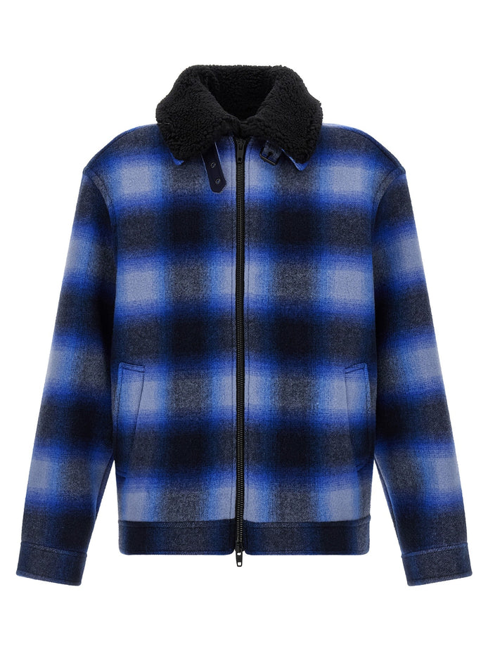 Flannel bomber jacket