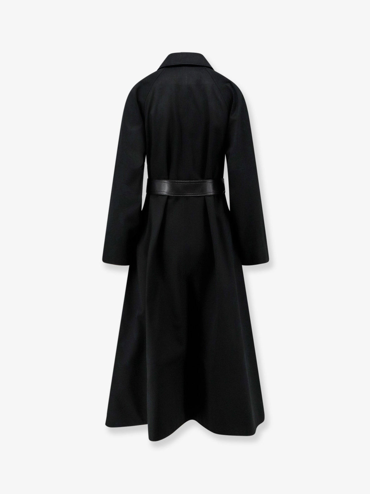 Celine Flared waterproof coat with leather belt