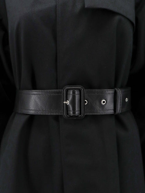 Celine Flared waterproof coat with leather belt