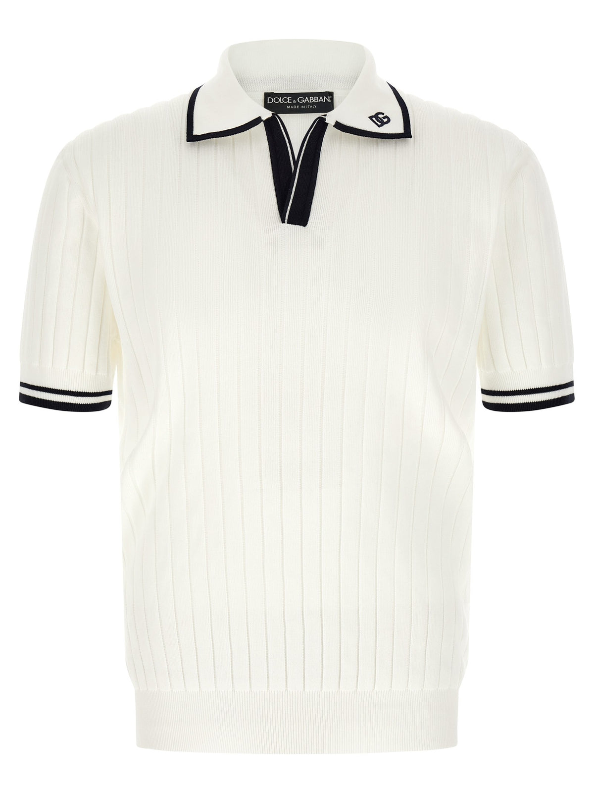 Flat ribbed polo shirt