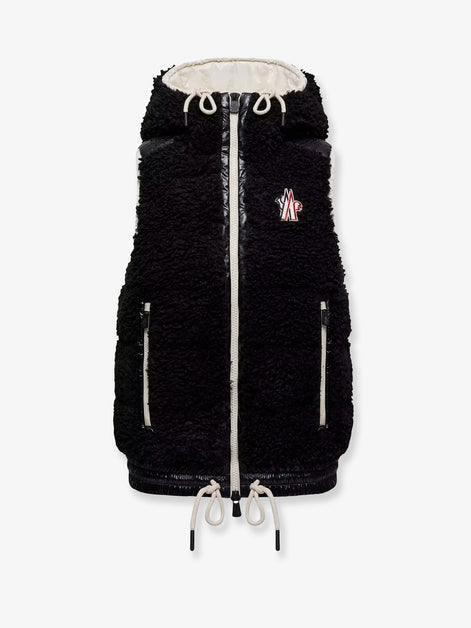Fleece hooded down jacket