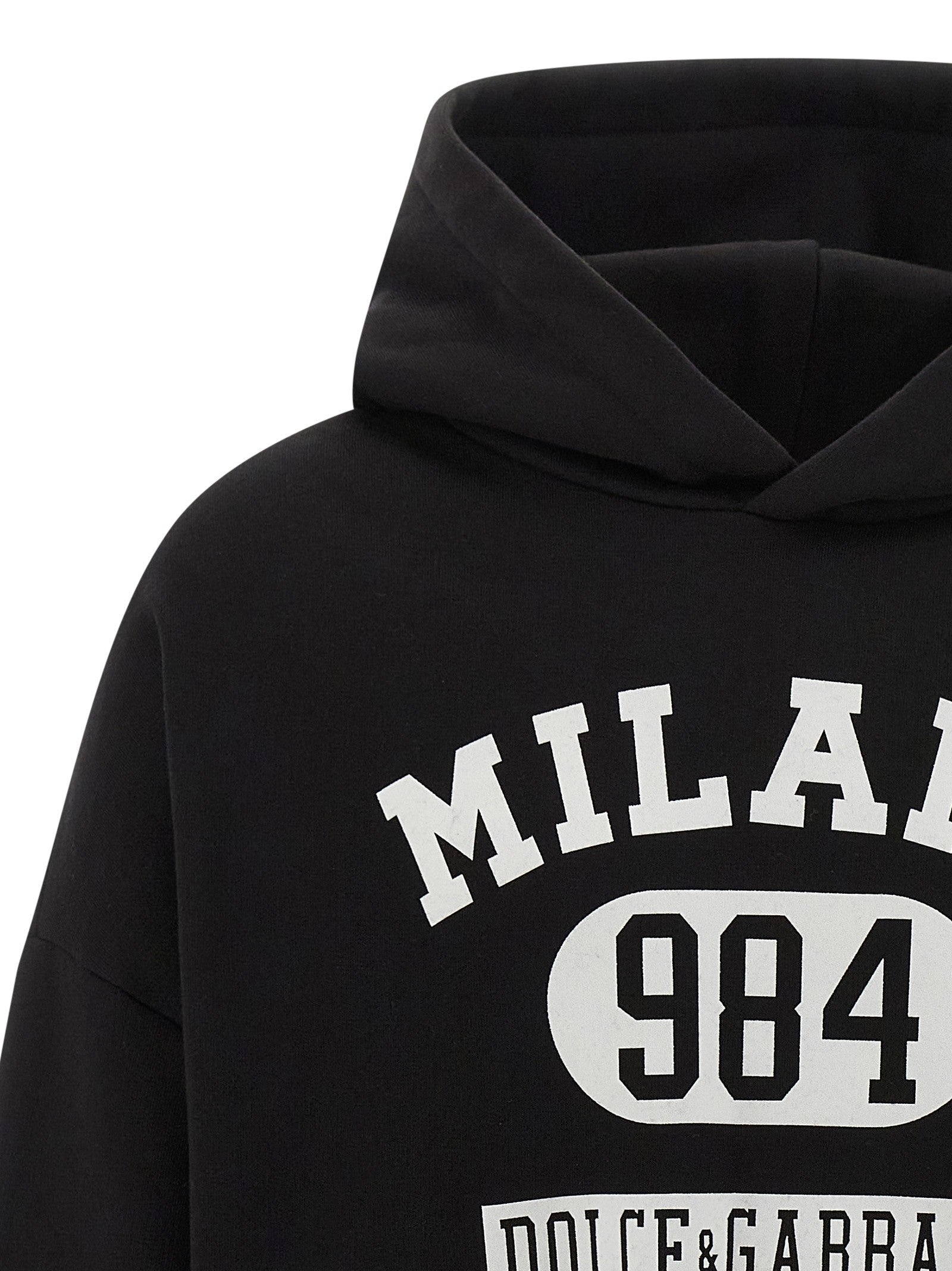 Flocked print hoodie