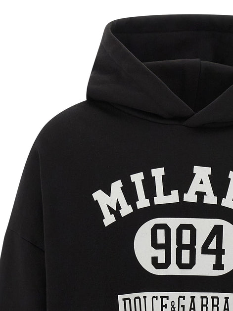 Flocked print hoodie