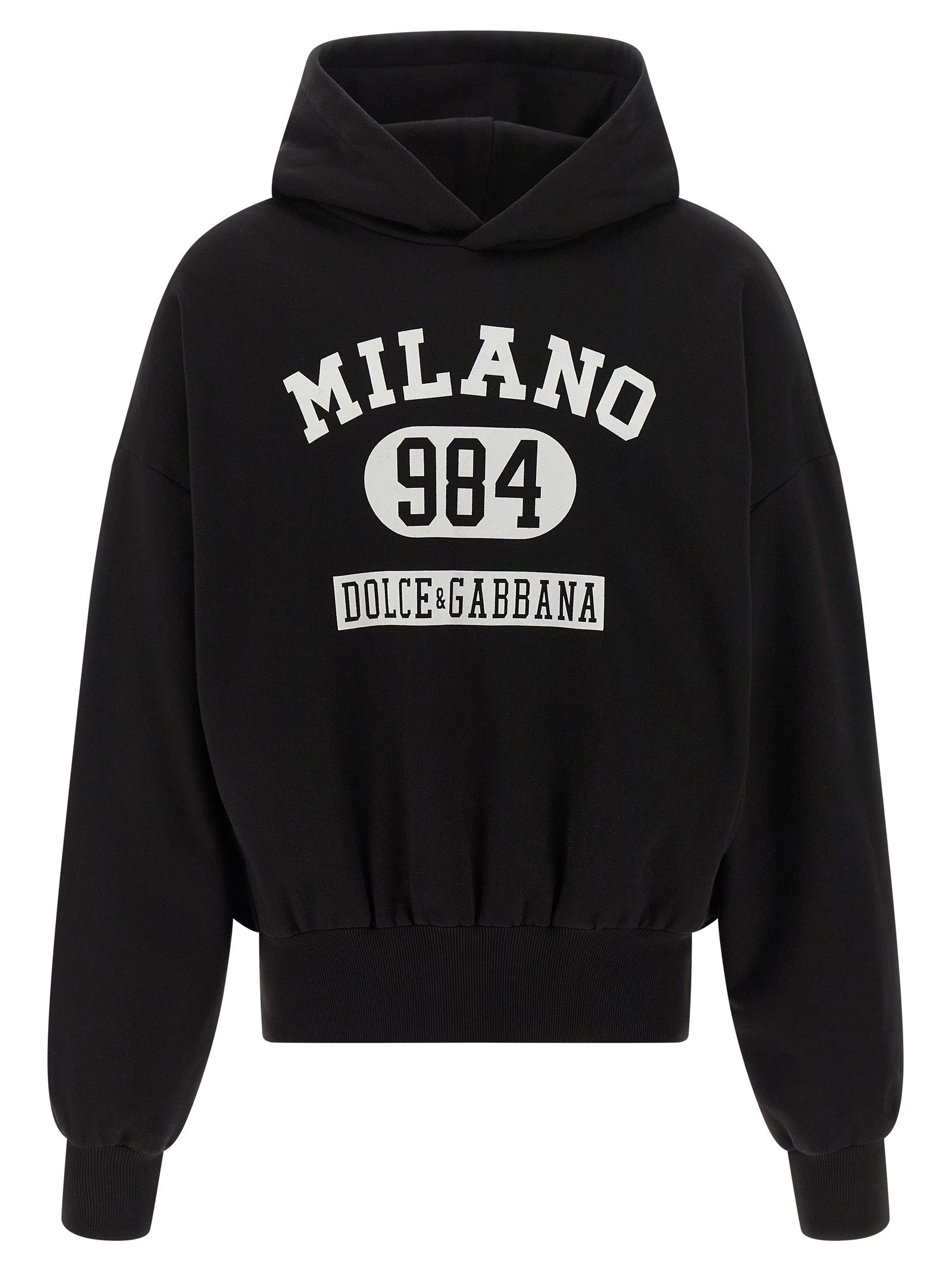 Flocked print hoodie