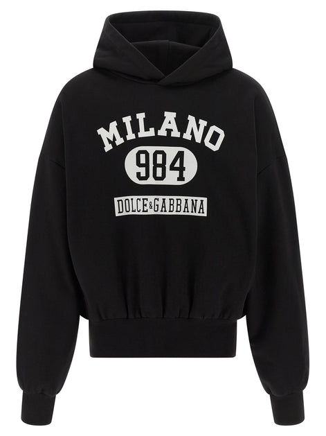 Flocked print hoodie