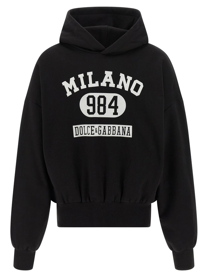 Flocked print hoodie
