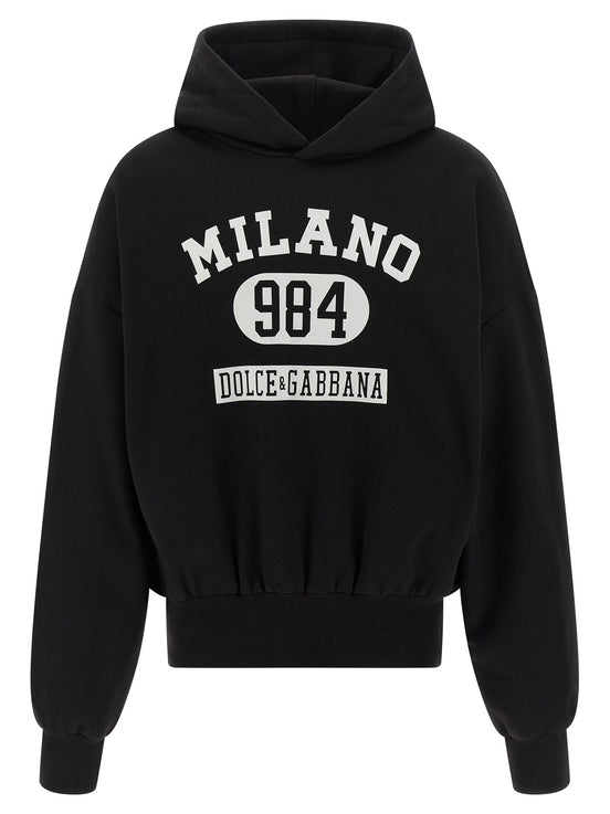Flocked print hoodie