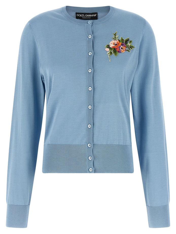 Floral embroidery cardigan