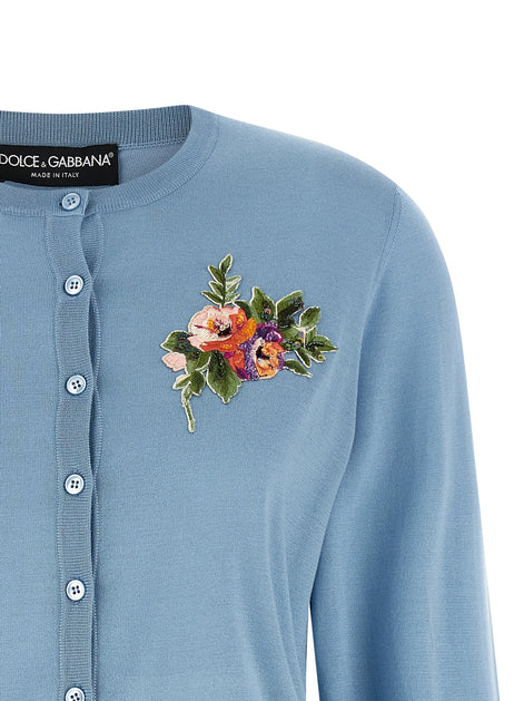 Floral embroidery cardigan