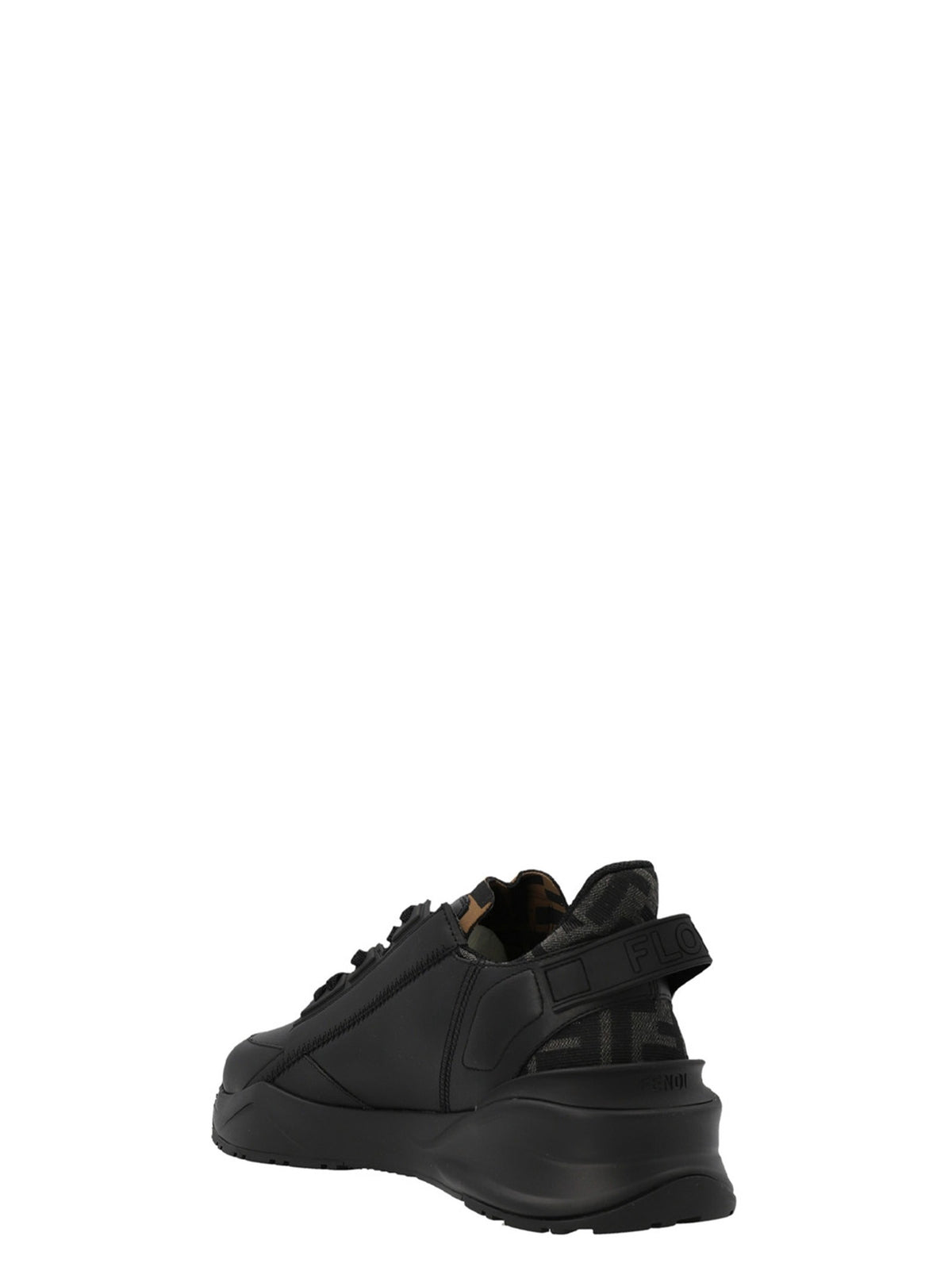 Fendi Leather Flow sneakers with FF jacquard fabric inserts