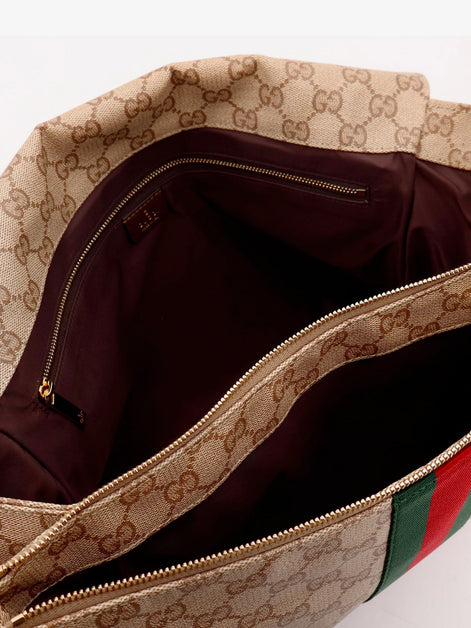 Gucci GG canvas crossbody bag with front Web detail