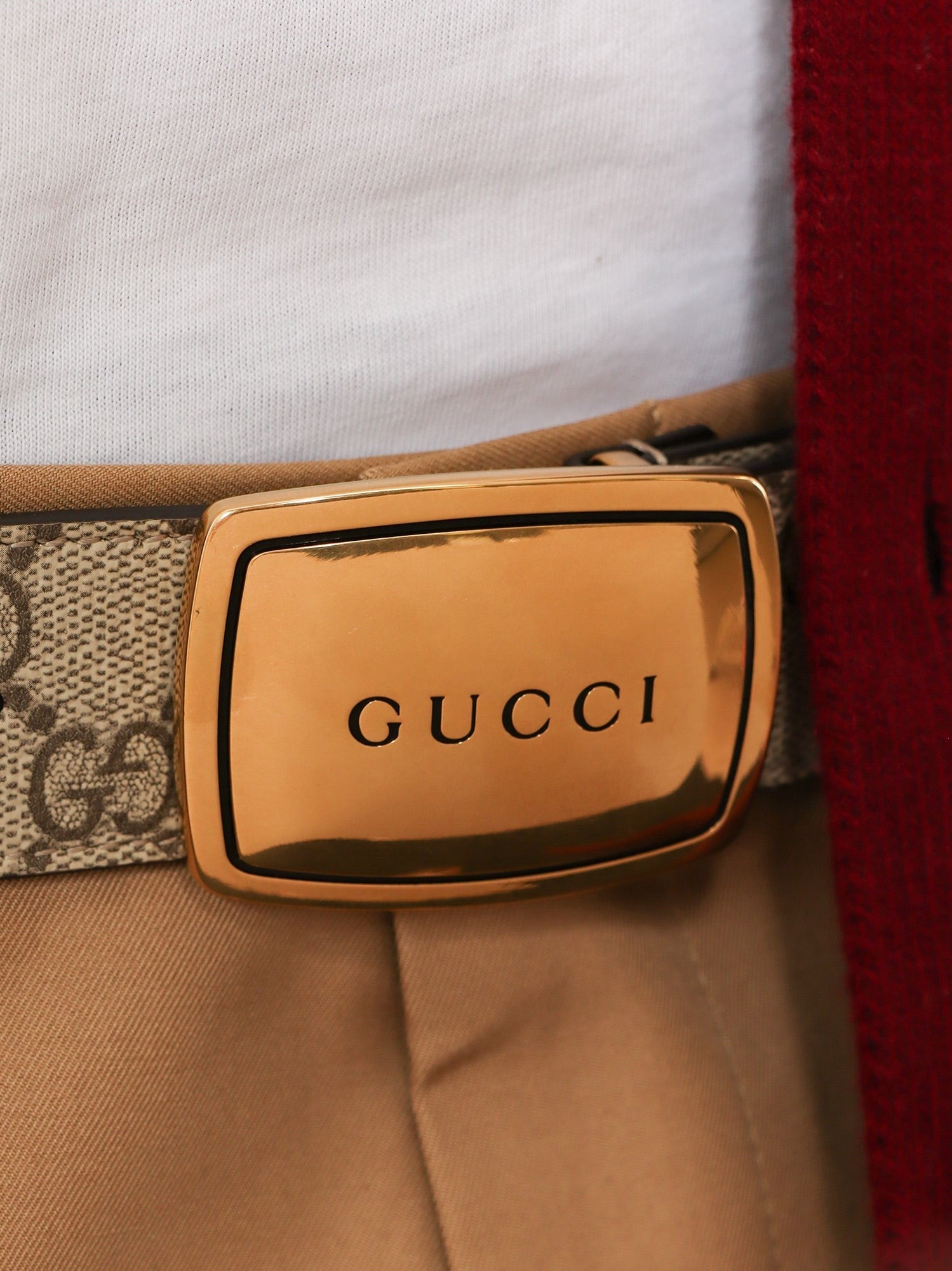 GG coated canvas belt