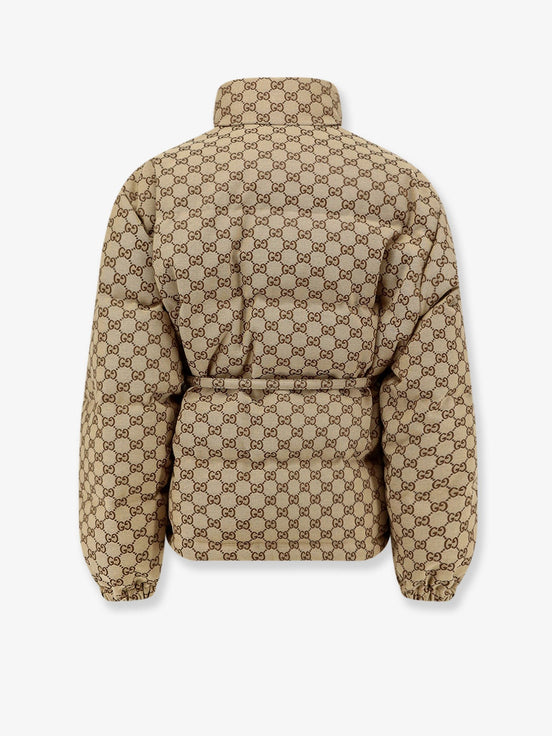 Gucci GG Fabric padded jacket with belt