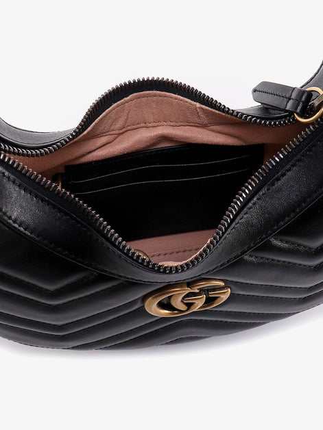 GG Marmont quilted leather shoulder bag with metal GG logo