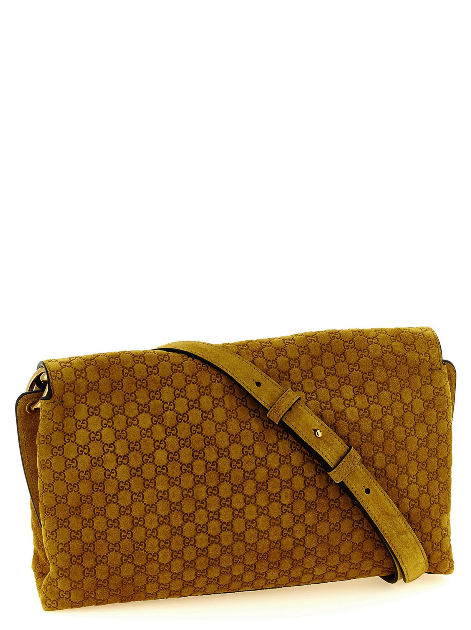 GG medium suede shoulder bag