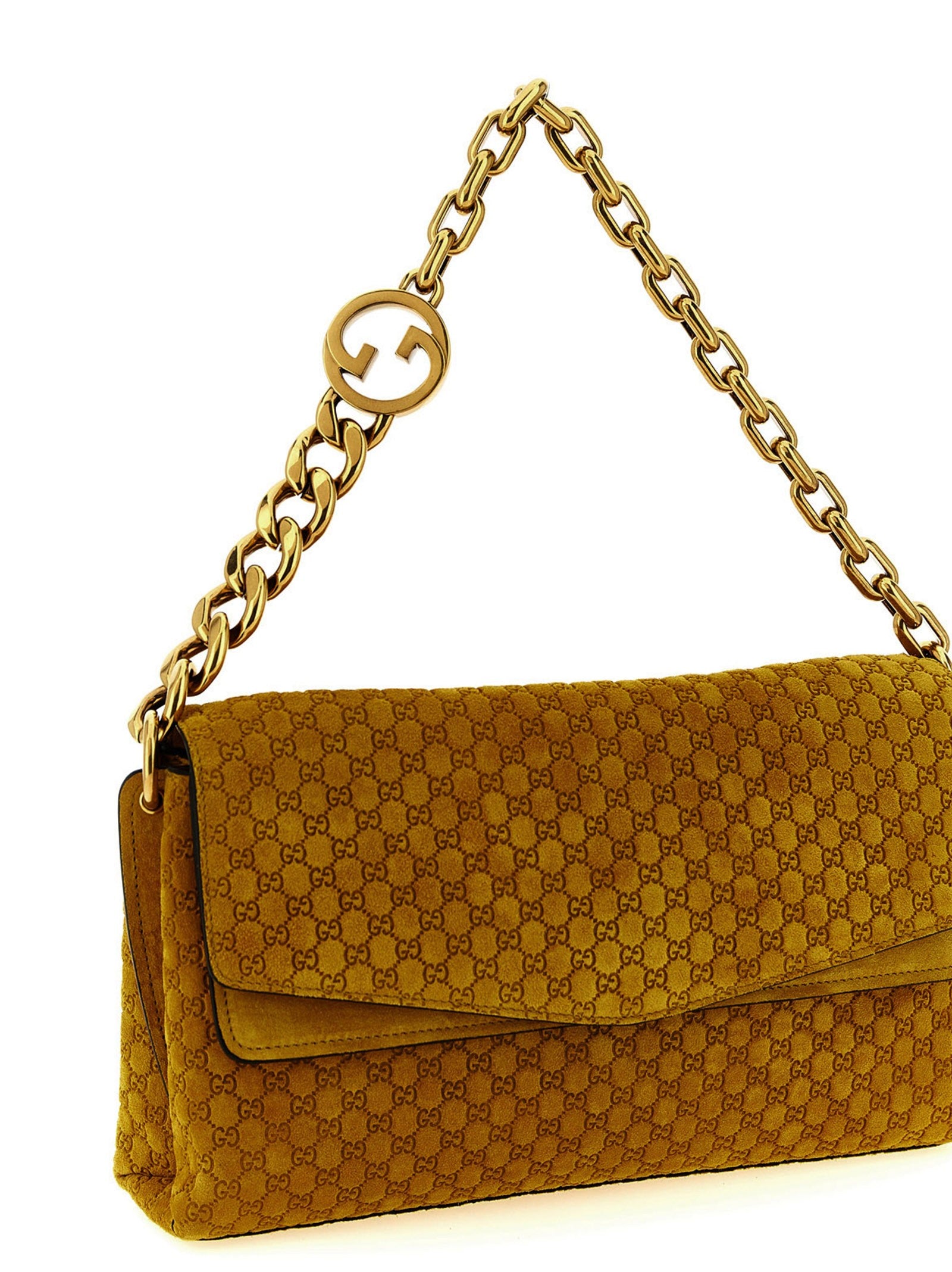 GG medium suede shoulder bag