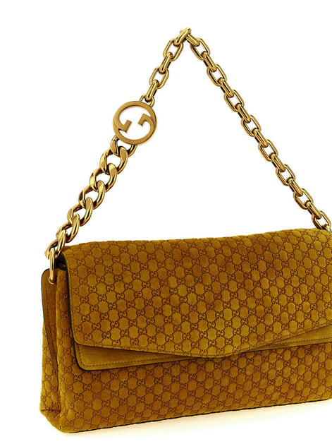 GG medium suede shoulder bag