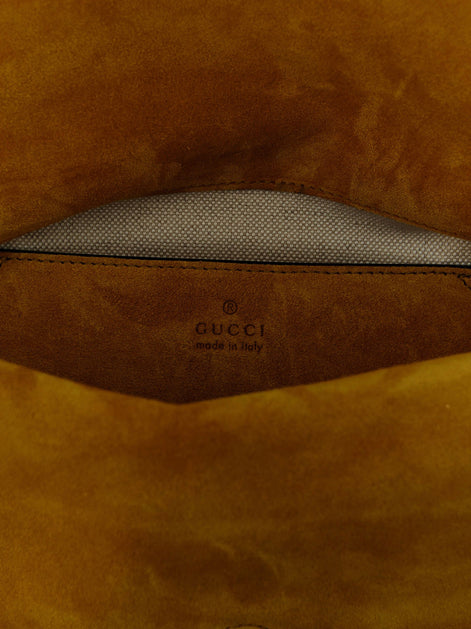 GG medium suede shoulder bag