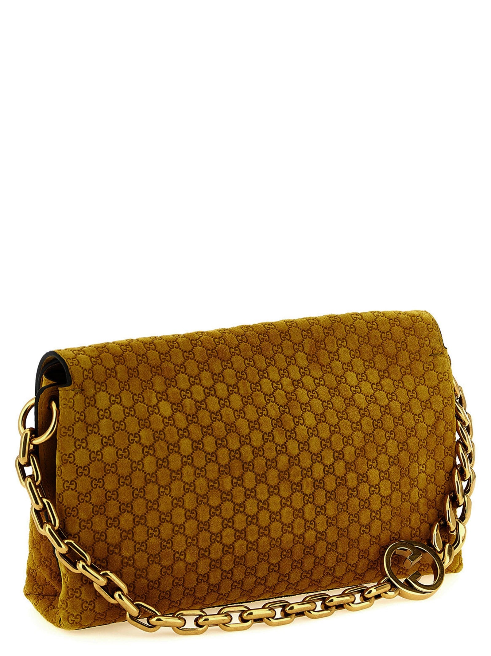 GG medium suede shoulder bag