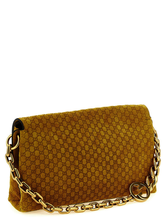 GG medium suede shoulder bag