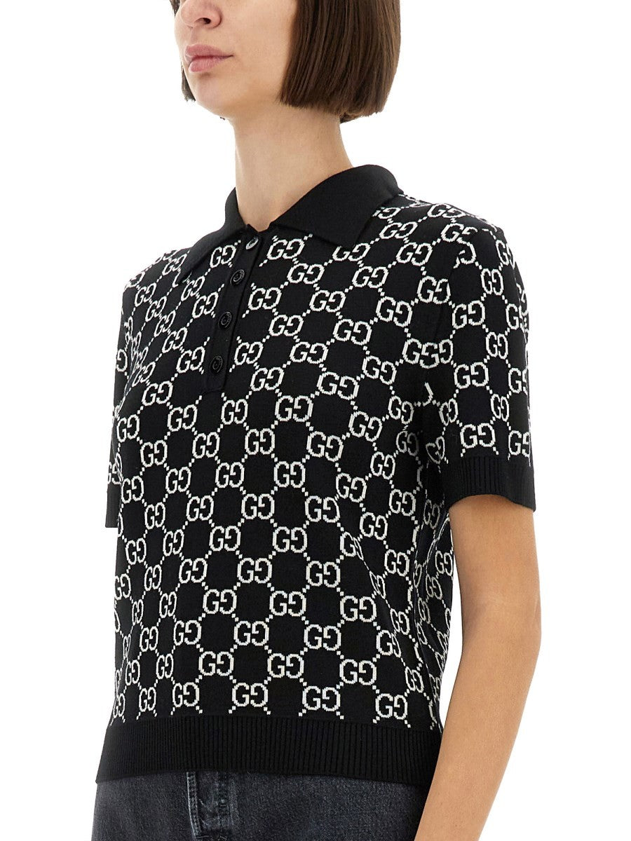 Gucci GG WOOL JACQUARD REVERSIBLE POLO SHIRT