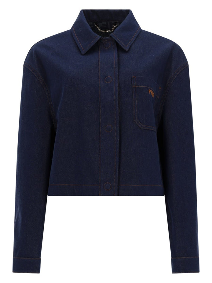 GIACCA IN DENIM CON LOGO RICAMATO
