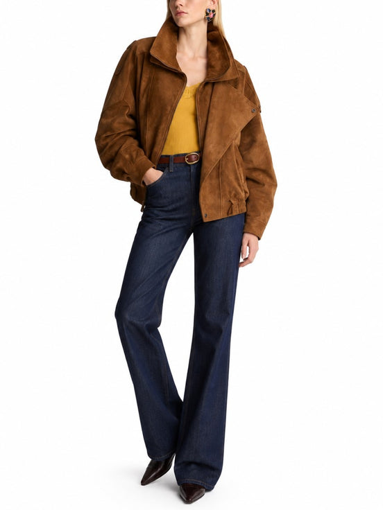 Saint Laurent Giacca Oversize In Pelle Crosta Vintage