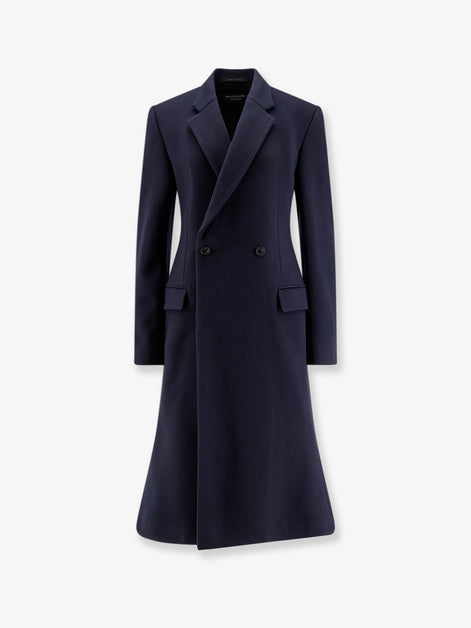 Godet Midi double-breasted wool coat