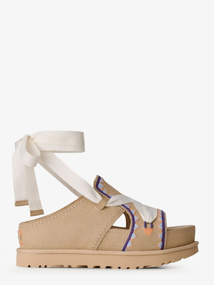 Goldenstar Hi Artistitch suede sandals