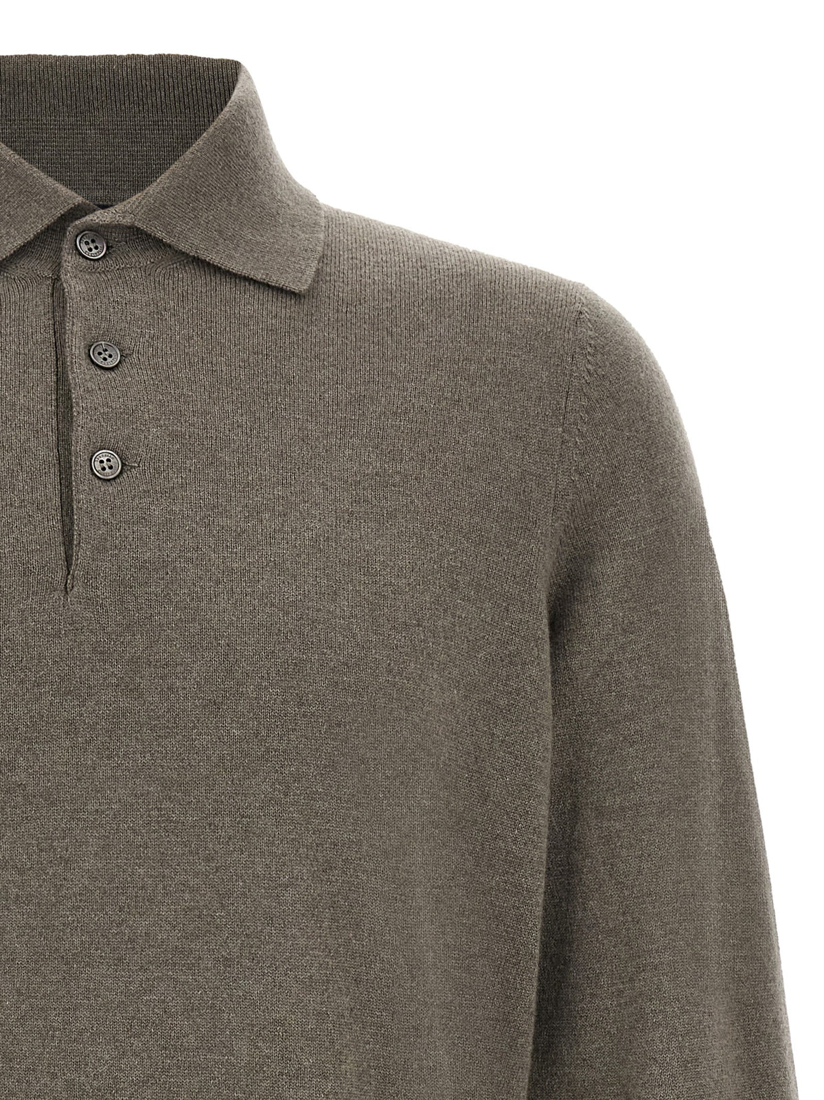 Brunello Cucinelli Green cashmere polo shirt
