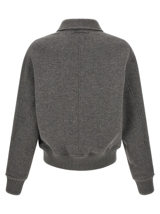 JACQUEMUS Grey 'Le Bomber Feltro' bomber jacket