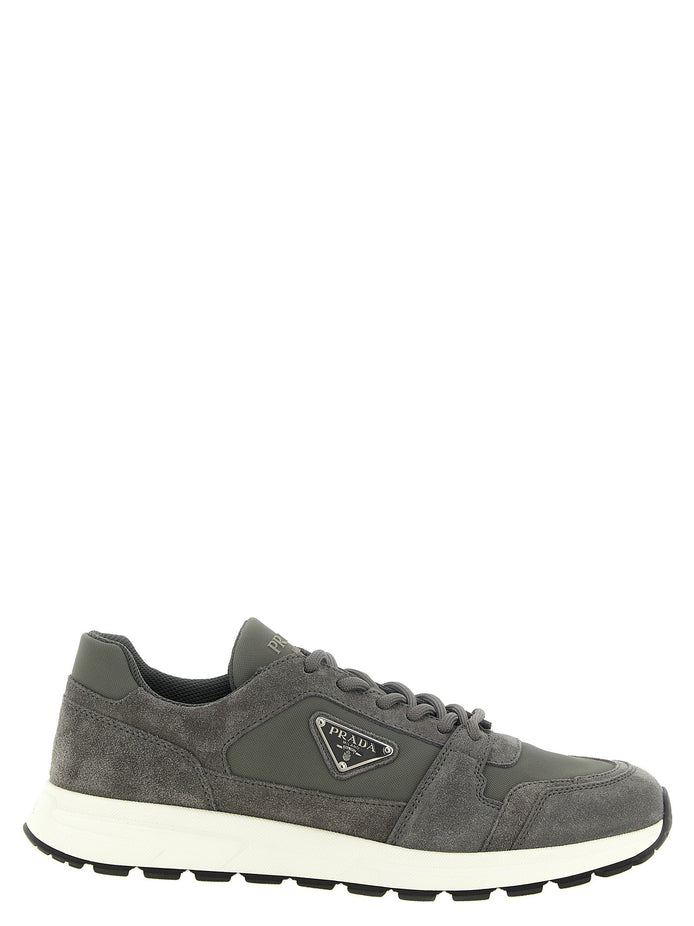 Grey suede 'Prada Prax' sneakers
